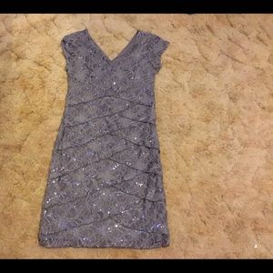 Scarlett Silver Grey Mini Dress with Sequins